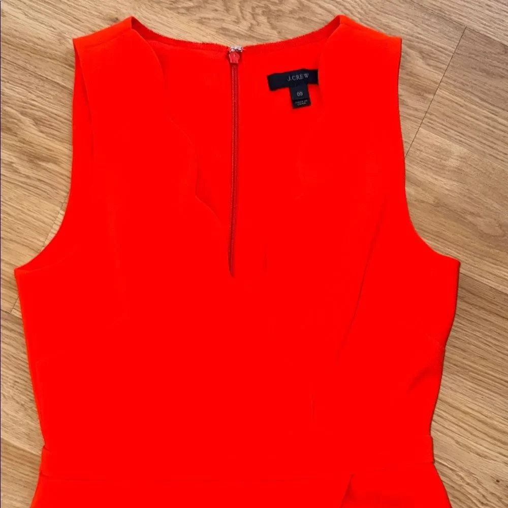 J.Crew Scalloped Wrap Sheath Dress Orange Size 00 Summer Spring